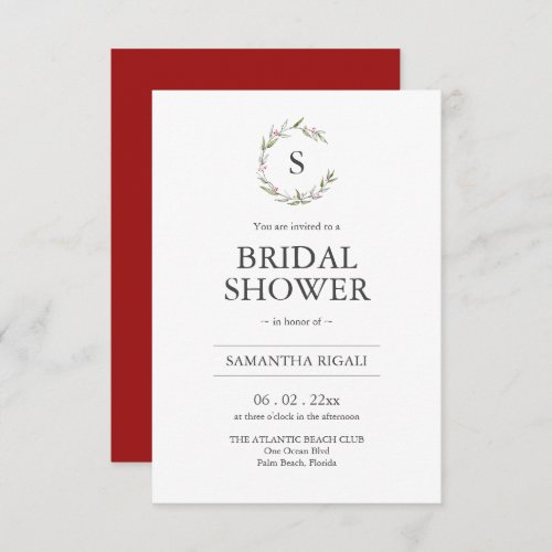 Winter Bridal Shower Invitation with QR Code