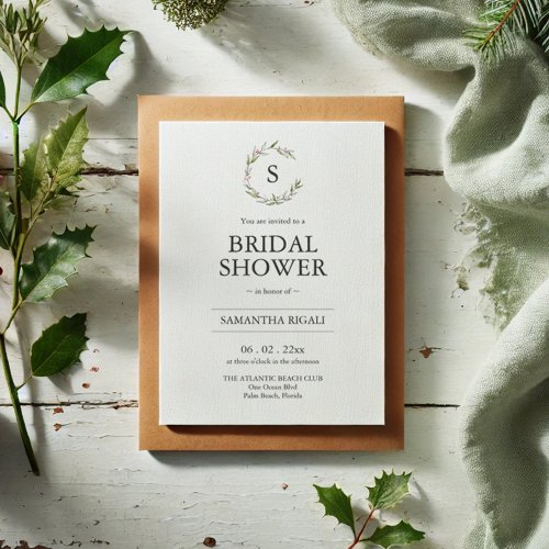 Winter Bridal Shower Invitation with QR Code