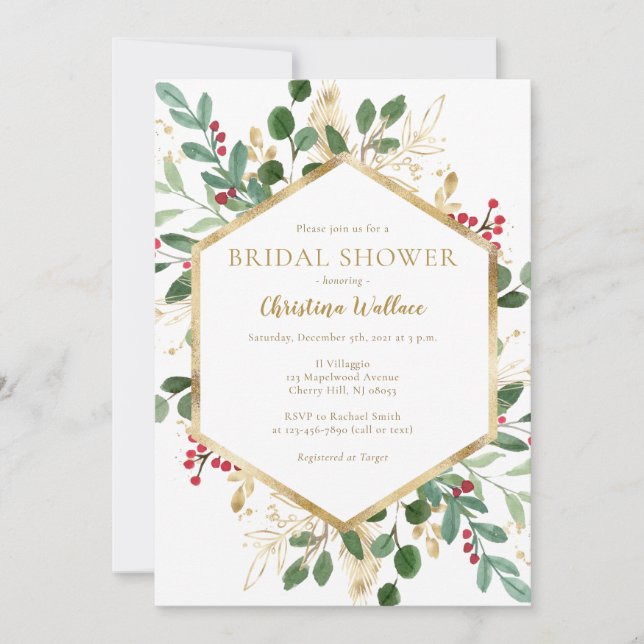 Winter Bridal Shower Invitations (Front)
