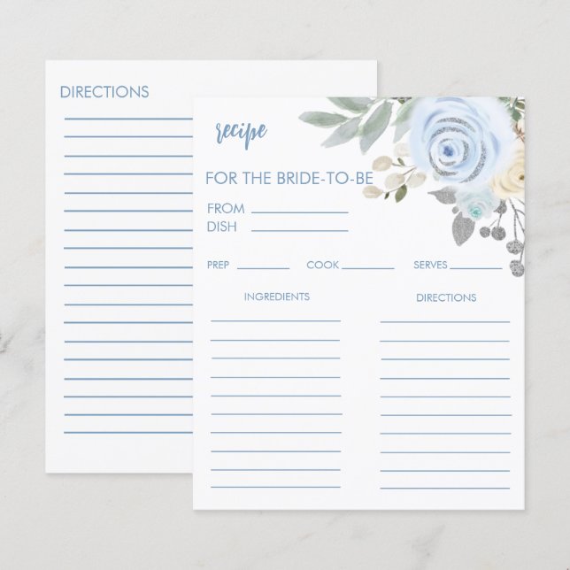 Winter Bridal Shower Recipe Card (Front/Back)