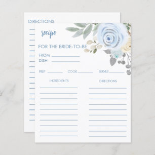 Winter Bridal Shower Recipe Card