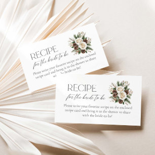Winter Bridal Shower Recipe for the Bride to be Enclosure Card