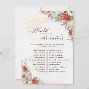 Winter Bridal Shower Shoe Game Card