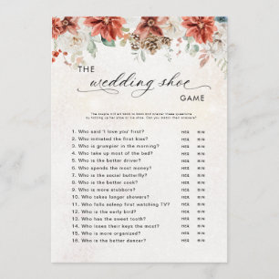 Winter Bridal Shower Shoe Game Card