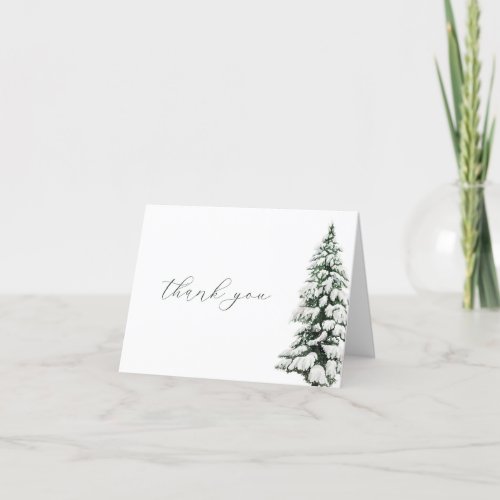 Winter Bridal Shower Thank You Card Pine Tree