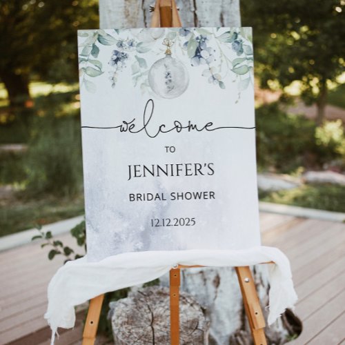 Winter bridal shower welcome foam board