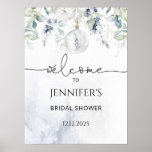 Winter bridal shower welcome poster<br><div class="desc">Winter eucalyptus bridal shower welcome Sign.
Matching items available.</div>