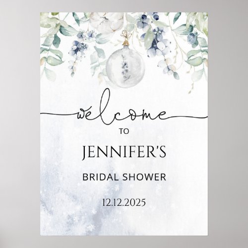 Winter bridal shower welcome poster
