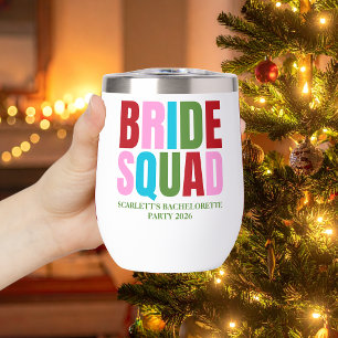 Winter Bride Squad Bachelorette Party Thermal Wine Tumbler