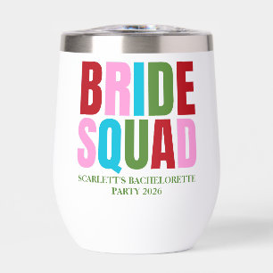 Winter Bride Squad Bachelorette Party Thermal Wine Tumbler