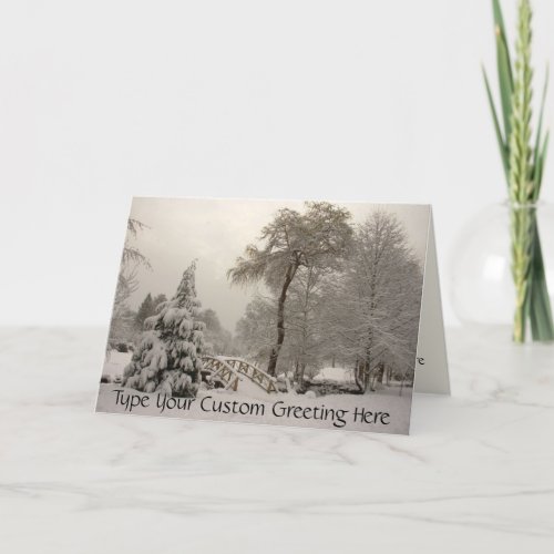 Winter Bridge Greeting Card Custom or Blank Card