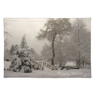 Winter Bridge Holiday Place Mats Christmas Decor