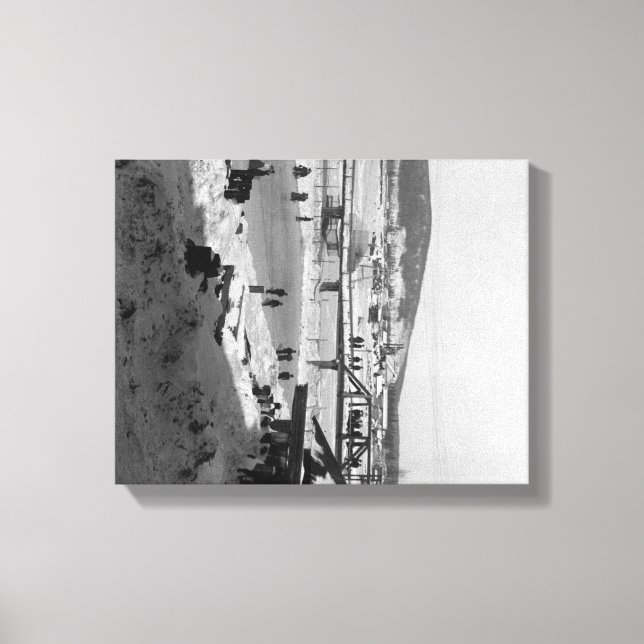 Winter bridge over River at Fairbanks Canvas Print (Front)