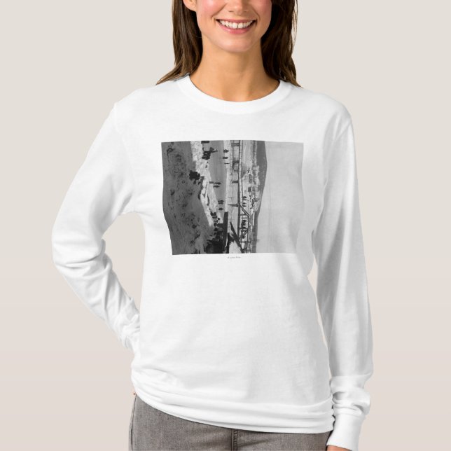 Winter bridge over River at Fairbanks T-Shirt (Front)