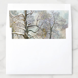 winter bridge watercolor envelope liner