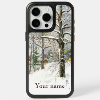 Winter bridge Watercolor painting iPhone 15 Pro Max Case