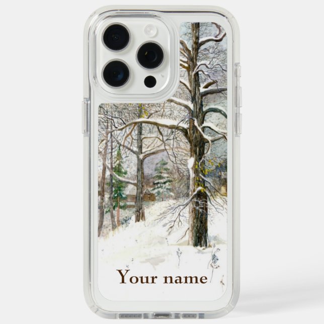 Winter bridge Watercolor painting  Speck iPhone Case (Front (White Titanium))