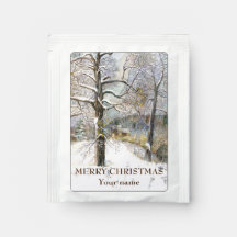 Winter bridge Watercolor painting