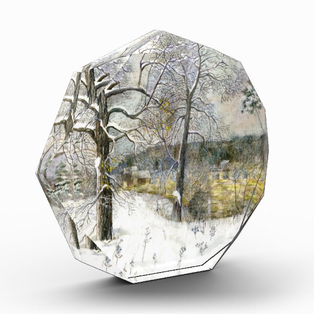 winter bridge watercolor photo block (Left)