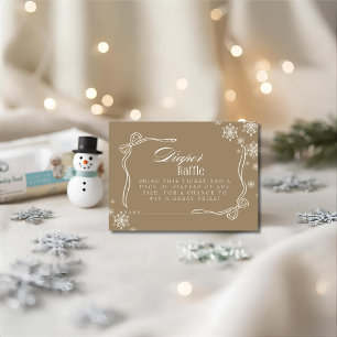 Winter Brown Diaper Raffle Baby Shower Enclosure Card