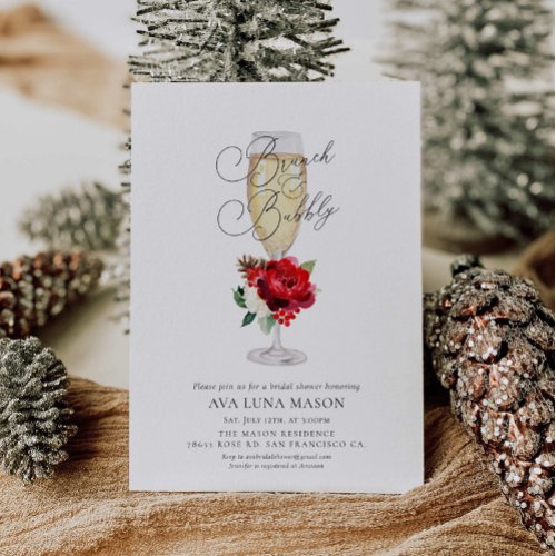 Winter Brunch and Bubbly Bridal Shower Invitation