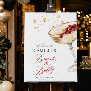 Winter Brunch & Bubbly Bridal Shower Welcome Sign