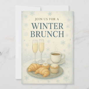 Winter Brunch Invitation   Elegant Frosted 
