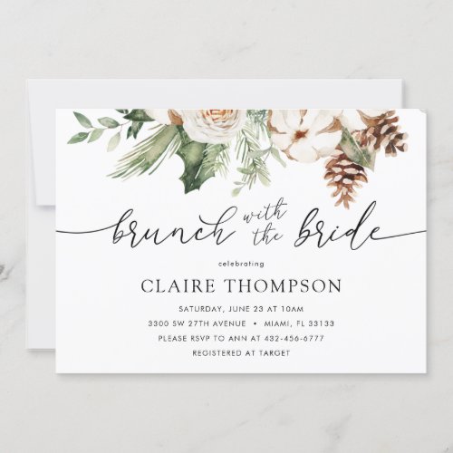 Winter Brunch with the Bride Shower Evergreen Invitation
