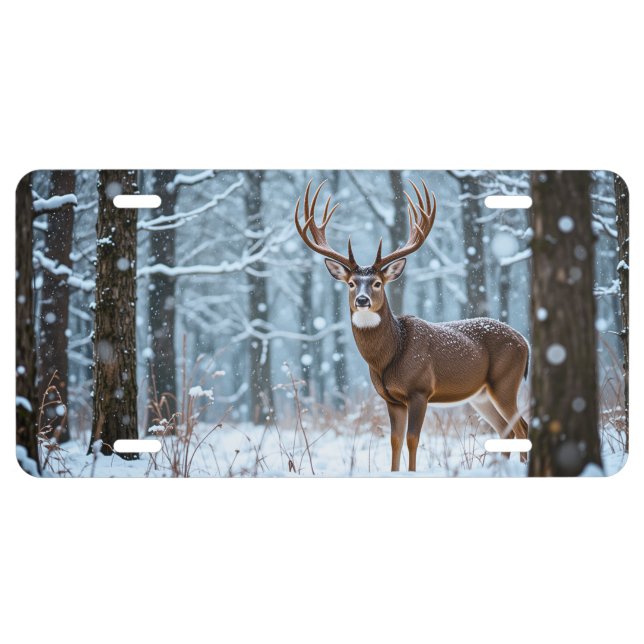 Winter Buck License Plate (Front)