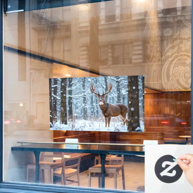 Winter Buck Window Cling (Cafe Window)