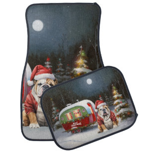 Winter Bulldog Caravan Christmas Adventure  Car Floor Mat