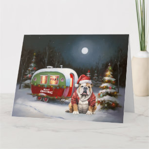 Winter Bulldog Caravan Christmas Adventure  Card