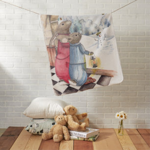 Winter Bunnies Baby Blanket