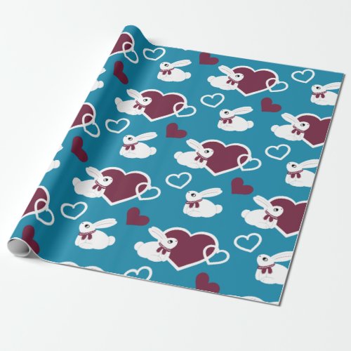 Winter Bunny Love Wrapping Paper