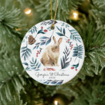 Winter Bunny | Personalized Christmas Ornament<br><div class="desc">The perfect first Christmas gift and keepsake for the child in your life. Our personalized first Christmas ornaments will feature your child's name and is also personalized with their photo on the back. Add your custom wording to this design by using the "Edit this design template" boxes on the right...</div>