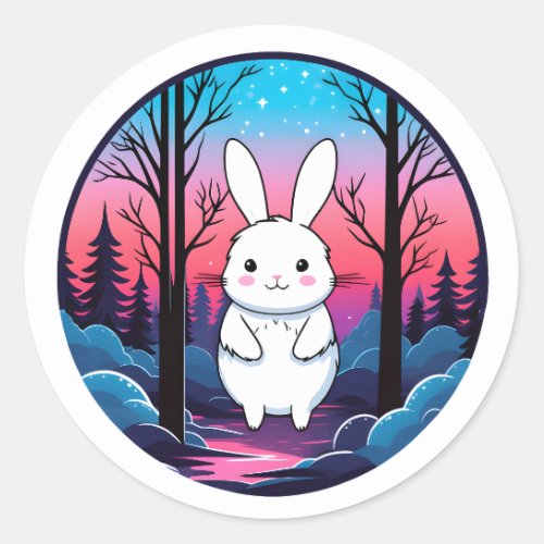 Winter bunny sticker