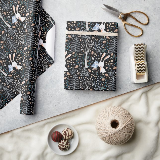 Winter Bunny Woodland Wrapping Paper (Crafts)