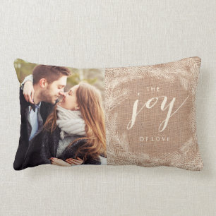 WINTER BURLAP JOY STYLISH HOLIDAY PILLOW