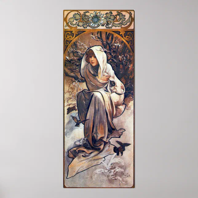 winter by Alphonse Mucha Poster | Zazzle