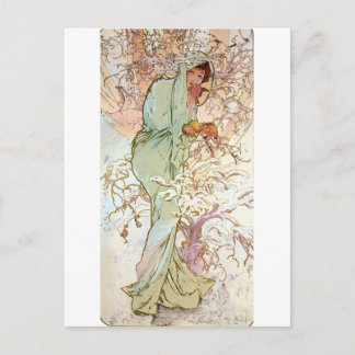 Winter by Mucha Postcard