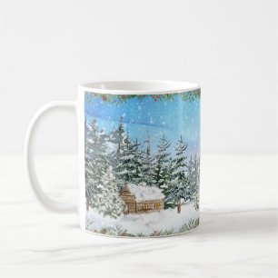 Winter Cabin Christmas Coffee Mug