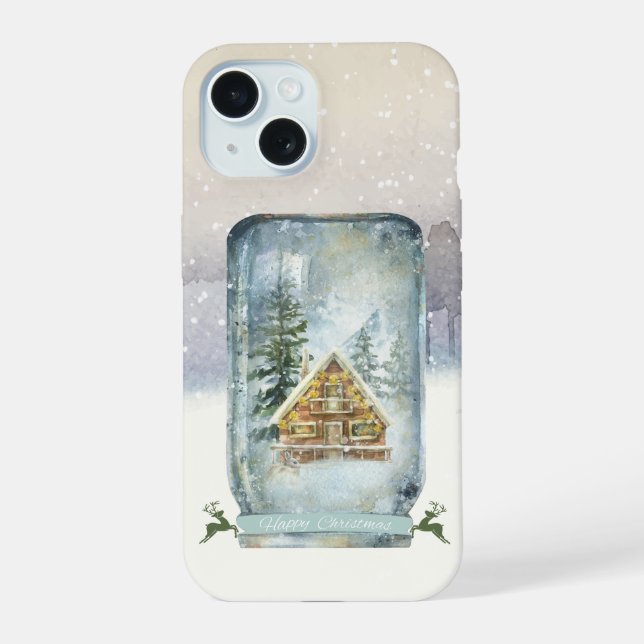 Winter Cabin Christmas  Iphone Case (Back)