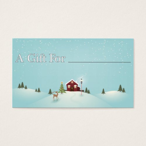 Winter Cabin Gift Tag