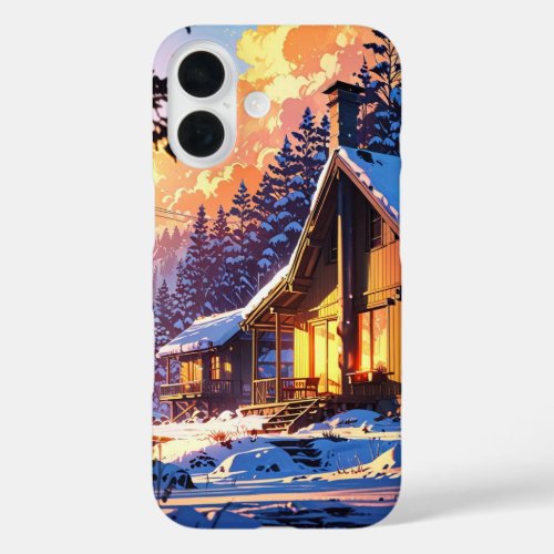 Winter Cabin Glow iPhone 16 Case