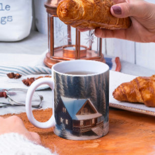 Winter Cabin in the Forest Coffee Mug