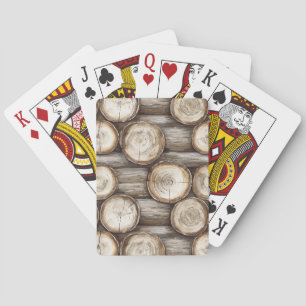 Winter Cabin Logs Christmas Poker Cards