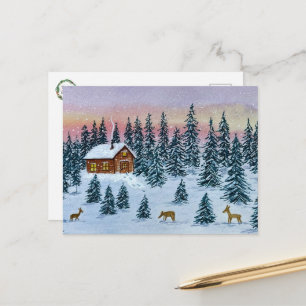 Winter Cabin Postcard