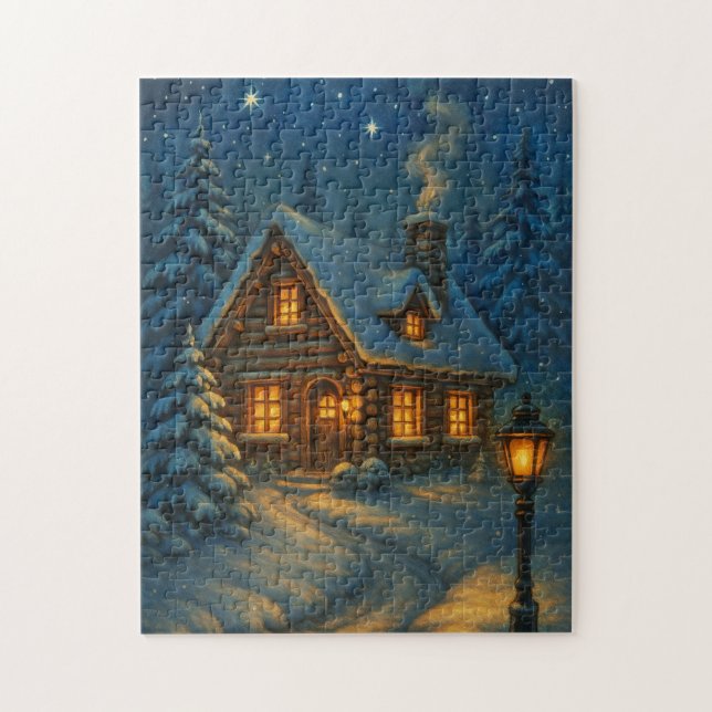 Winter Cabin Puzzle (Vertical)