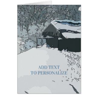 Winter Cabin Snow Vintage