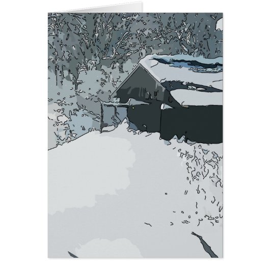 Winter Cabin Snow Vintage Cards (Front)